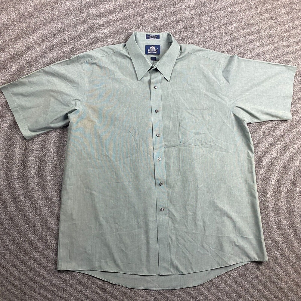 Stafford Men's Casual Button Down Shirt - Light Green